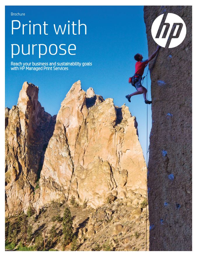 HP Print With Purpose MPS Brochure Cover, HP, Hewlett Packard, Corporate Business Systems, Madison, WI, IL, Xerox, Canon, HP, Dealer, Reseller, Wisconsin, Illinois