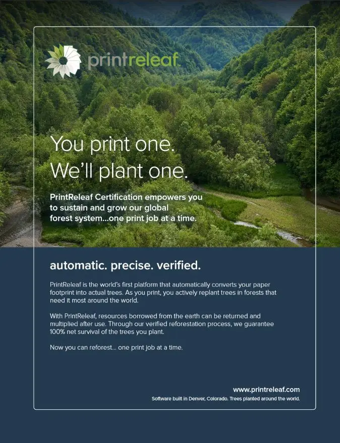 Full Brochure Cover, PrintReleaf, Corporate Business Systems
