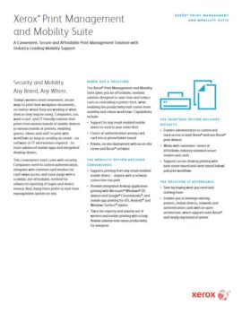 Mobility Suite, mobile print, Xerox, Corporate Business Systems